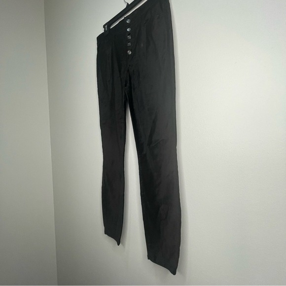 7 For All Mankind Black Velvet Button Fly High Rise Skinny Jeans Size 29 - Picture 4 of 10